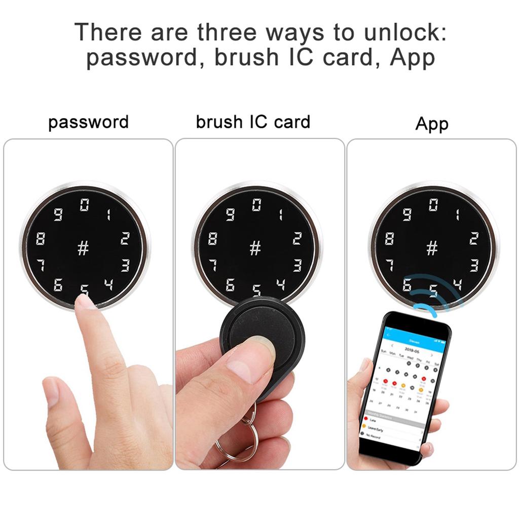 Card Reader Password Security Door Key Lock Bluetooth Digital APP Smart Sphere Silver
