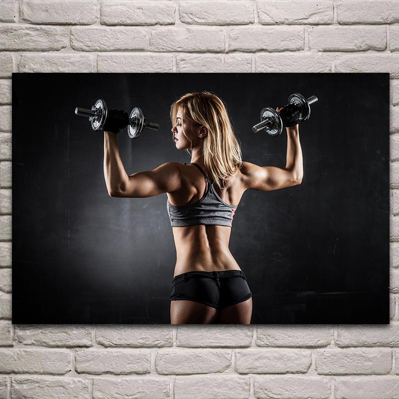 Modern Gym Fitness Canvas Painting Bodybuilding Character Wall Art Poster Sexy Men Women Muscle Wall Picture Mural Cuadros