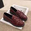 Fashion Womens Shoes Patent Leather Women Loafers British Tassel Casual Female Flat Shoes Bowknot Comfortable Small Leather Shoes