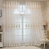 Lace Sheer Curtains Embroidered Window Treatment Pastoral Curtain Drapes Decorative Floral Voile Romantic Tulle/Yarn Curtains for Living Room