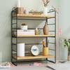 Desktop Bookshelf Organizer Multi-Layer Storage Rack Wooden Flower Shelf Kitchen Organizer Save Space Bedroom Makeup Stand Rack