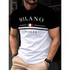 Italia Milano Letter Pattern 3D Prited Men's Tshirts Short Sleeve Casual Tops Mens O-neck T-shirt Boys Loose Streetwear