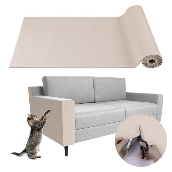 Trimmable Cat Scratcher Mat Self-Adhesive Cat Scratching Pad Replacement for Cat Towers Anti-Scratch Furniture Protector for Couch Wall Door