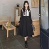 Korean Style Contrast Color Dress: Versatile, Fashionable, Comfortable Long Skirt for Spring & Autumn 2025