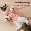 Cartoon Print Cat Recovery Suit Elastic Neck Back Bandage Breathable Cat Onesie