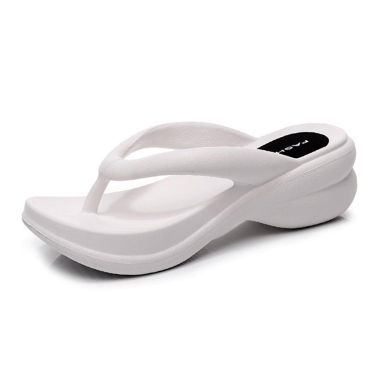 Women's Summer Flip-Flops with Thick Bottom Waterproof and Anti-Slip PVC and PU Insole New Flat Design Women's Outer Wear
