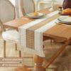 Party Table Runner Weaving Fabric Boho Style Tassel Decor Contrast Color