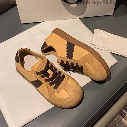 Retro German Training Shoes Women's Spring 2025 New Soft-soled Lace-up Casual Sports Board Shoes Trendy Versatile Little White Shoes