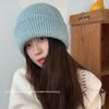 Korean-Style Wool Beanie: Warm, Solid Color, Knitted Hat with Ear Protection for Women with Larger Head Circumference