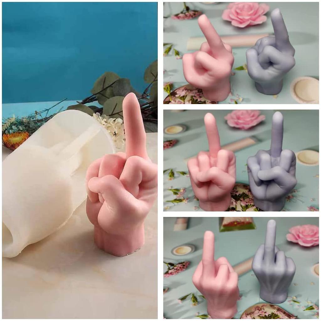 Handmade Silicone Middle Finger Mold for Creative Plaster and Cake Decorations