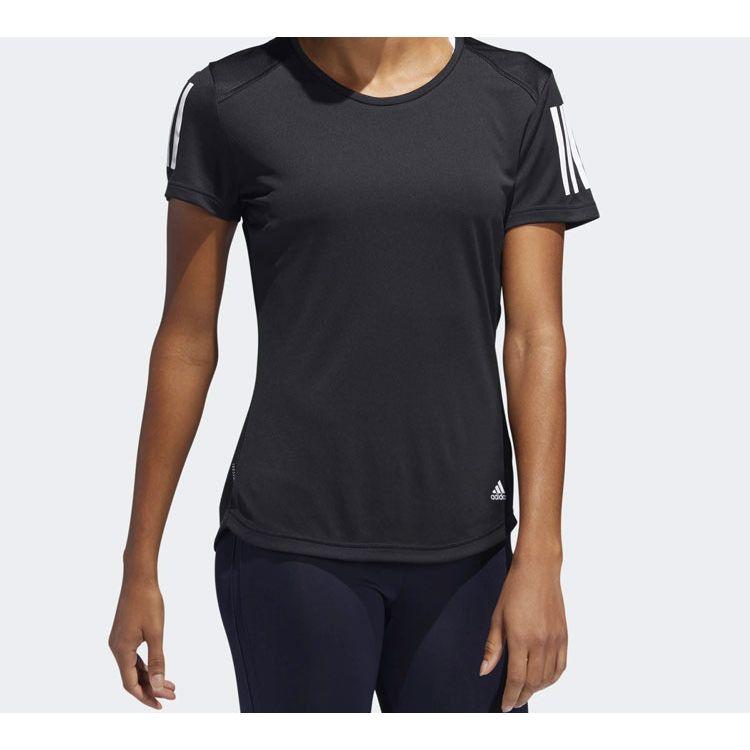 Adidas Own The Run Tee Running Short Sleeve Women Tops Black DQ2618