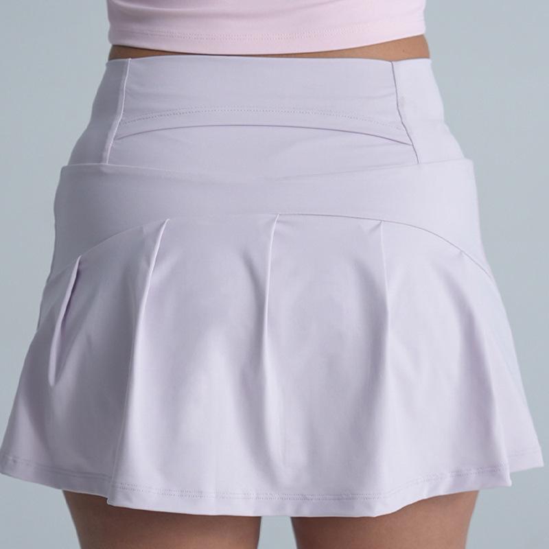 High-Waist Quick-Dry Tennis & Yoga Skort with Built-In Shorts