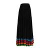 Maxi Skirt Ladies Folk Dance Skirt Elastic Waist Spanish Swing Skirt Rainbow Large Swing Hem Mexican Flamenco Performance Skirt