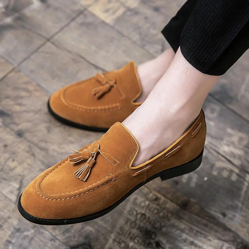 Man Casual Shoe Loafers Leather Shoes for Men Slip-on With Tassels Shipping Free Comfortable Sale New In 2024 Trend Low Price Pu