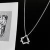 Men Necklace Triangle Square Pendant Necklace Dating Work Party Versatile Style Necklace Clothing