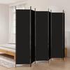 VidaXL Room Divider 6 Panels 300x200 Cm, Polyester Fabric & Iron Frame, Black, Foldable Screen, Mobile Partition for Room and 350193