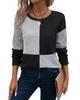 Black Color Block Textured Drop Shoulder Top