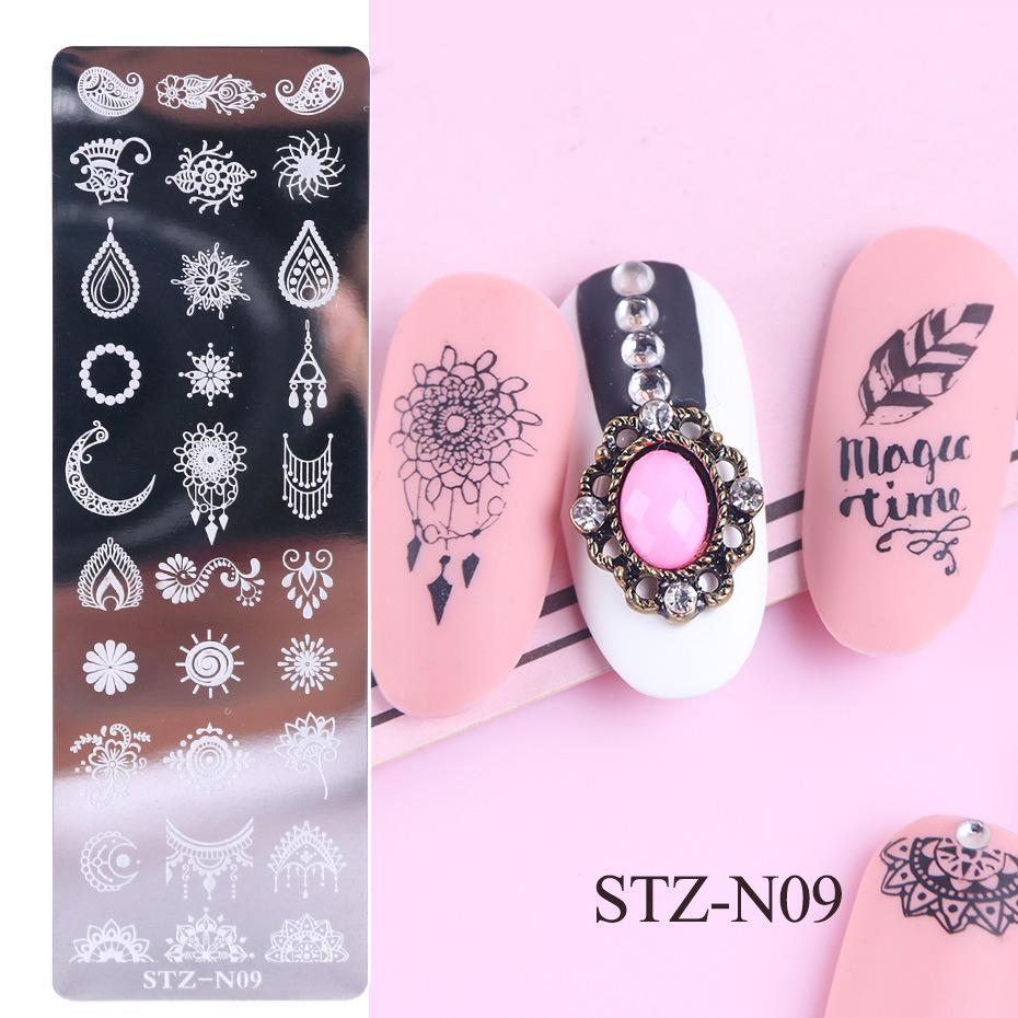 1PC Stainless Steel Printing Nail Stamping Plates Manicure Leaves Maple Template Mold Xmas Snowflakes Nail Art DIY Decorations