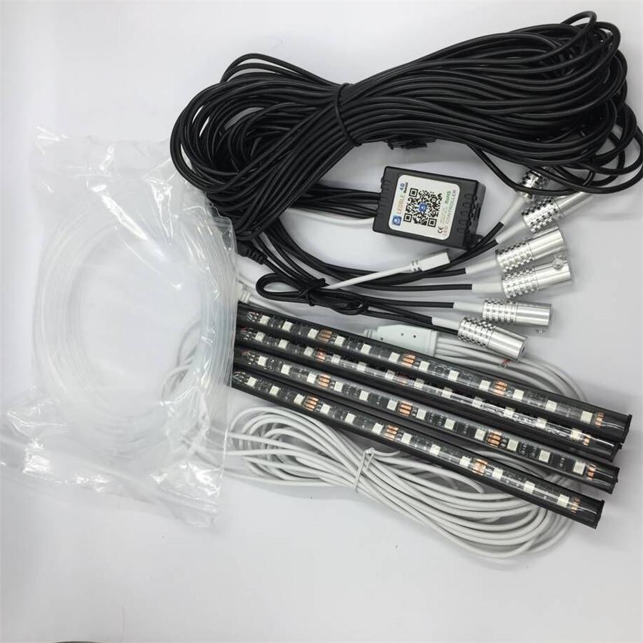 5 Pcs RGB LED Fiber Optical Decor Neon Atmosphere Light Foot Lamp BT APP Control