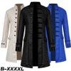 Mens Velvet Goth Steampunk Victorian Frock Coat Medieval Renaissance Court Knight Uniform Evening Party Costumes