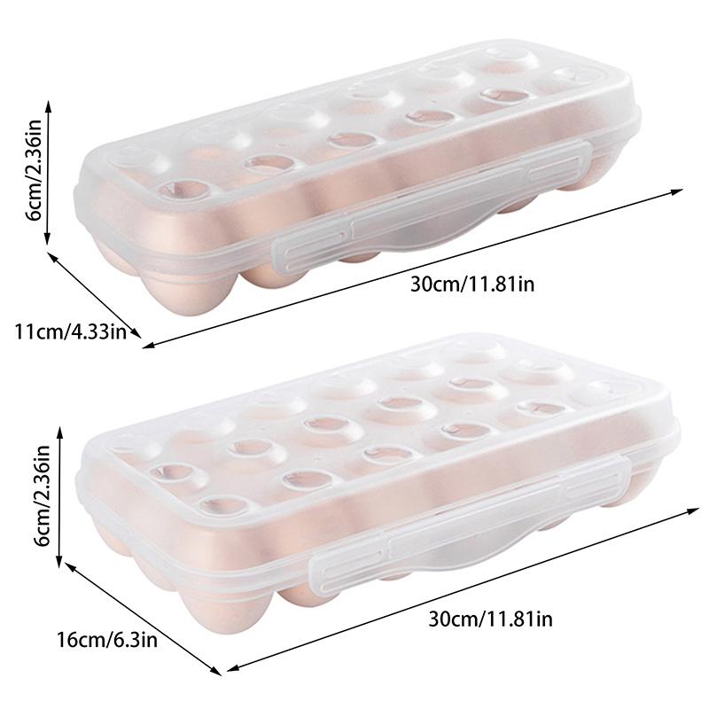 1Pc 12/18 Grid Egg Storage Box With Lid Kitchen Refrigerator Egg Box Egg Drop Rack Household Fridge Egg Organizer Egg Tray