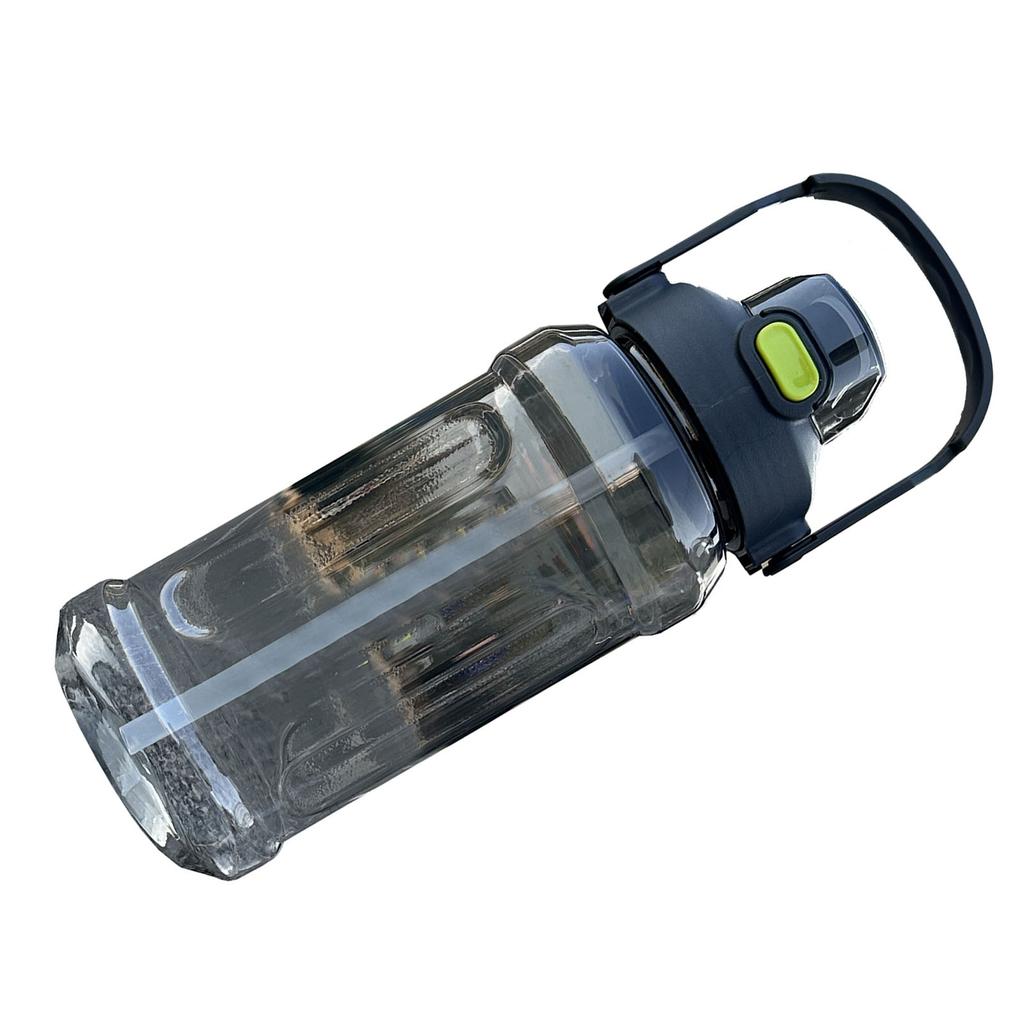 2000ml Water Bottle PC Plastic Leakproof High Capacity Sport Drinking Bottle with Straw for Gym Outdoor