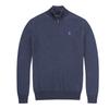 Polo FW23 Small Pony Logo Embroidered Half-Zip Knit Long Sleeve Sweatshirt Men Sweatshirt Navy-Blue MNPOSWE16820404-410