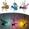 Solar Iron Insect Statue With LED Fairy Light Outdoor Waterproof Hanging Tree Ornament For Fence Yard Courtyard Garden Art Decor