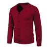 Autumn Men's Knitted Cardigan Thin V Neck Basic Elastic Slim Fit Thin Sweater Solid Color Casual Versatile Coat