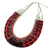 [N8275] - Designer Necklace 'Kilimanjaro' Silver Red