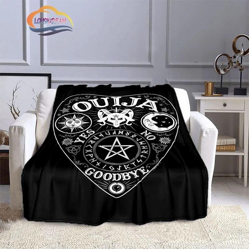 Satanic Gothic Witchcraft Blanket Ouija Board with Hands Occultism Flannel   Soft Four Seasons Portable Camping