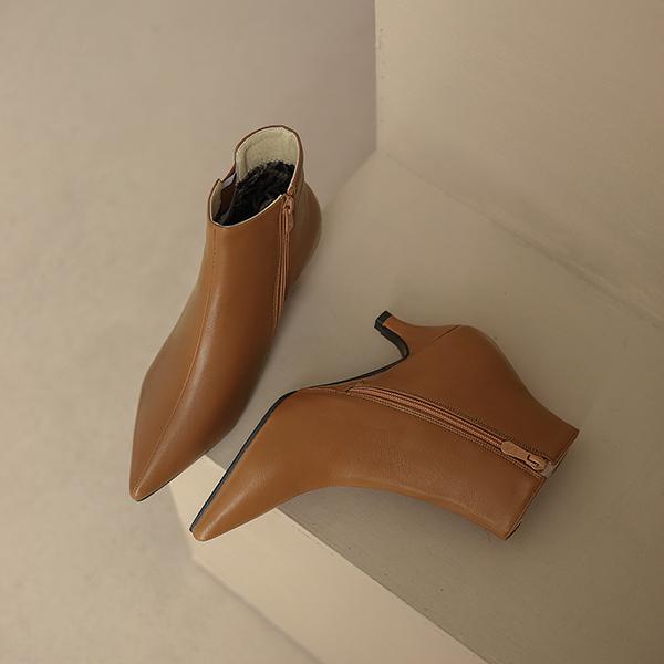 Apricot Black Women Ankle Boots Med Heel Small Big Size 32 48