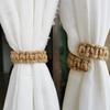New 2/1PC Jute Braided Curtain Holdback Rope Curtain Tiebacks For Decorative Curtain Holdbacks Fashion Woven Hanging Home Decor