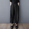 Plus Size Black Vintage Stripe Patchwork High Waist Casual Loose Summer Harem Pants Women Trousers