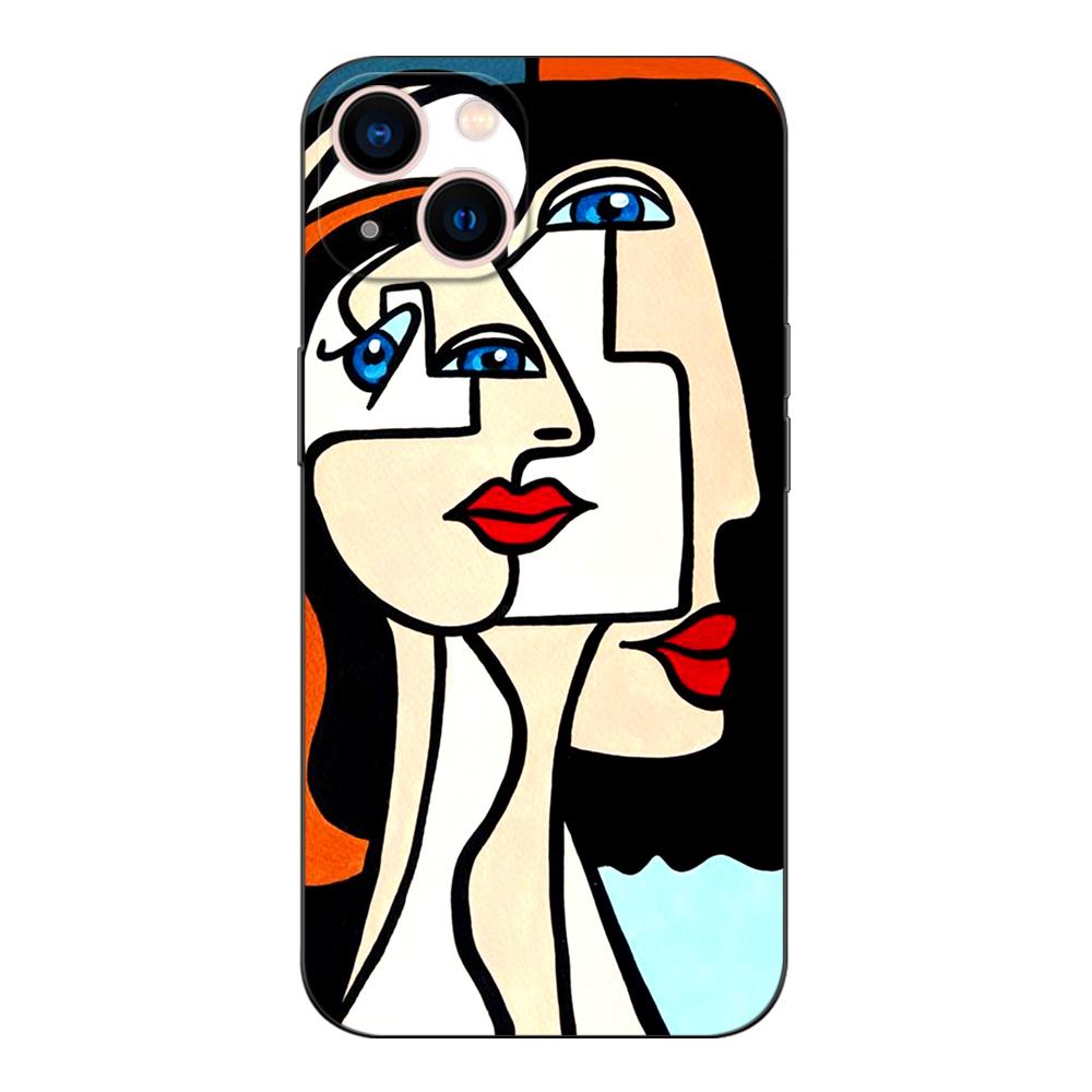 Black Tpu Case For Samsung Galaxy A03 SM-A035 A03 Core A03S A13 A23 LTE A33 A53 A73 4G 5G Picasso Abstract Art Painting