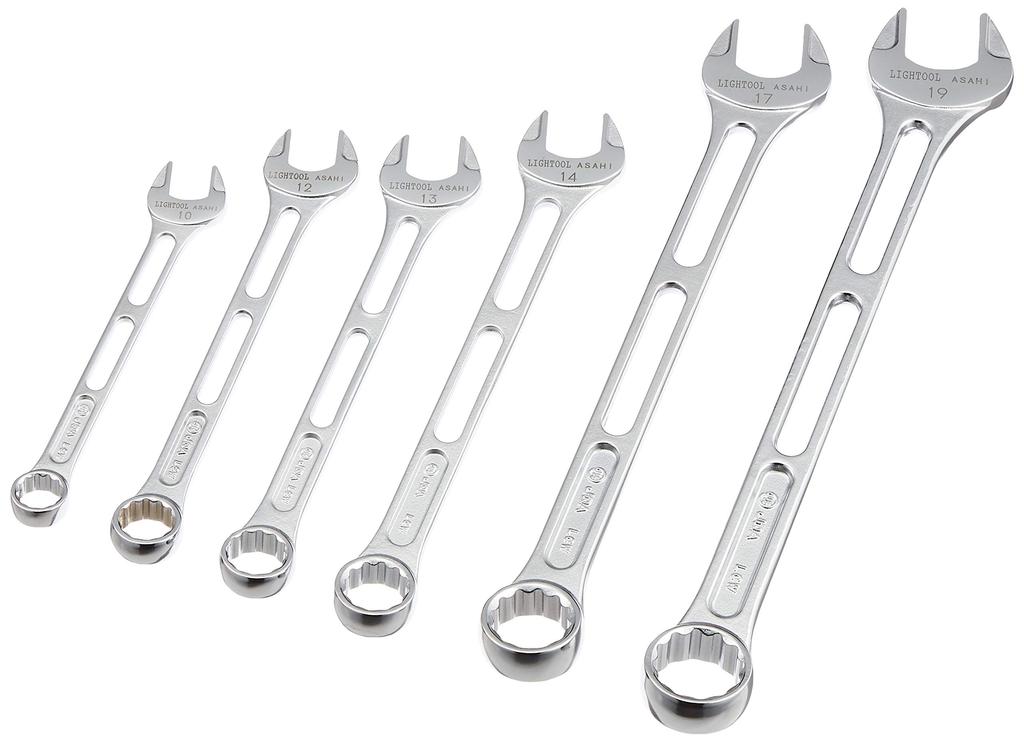 TRUSCO Asahi Metal Industry ASH Light Tool Combination Wrench Set (6-piece Set) LEWS6