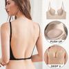 Push Up Bra Backless Women Bras Low Cut Sexy Plunge Brassiere Open Back Wedding Underwear Invisible Seamless Deep U Lingerie