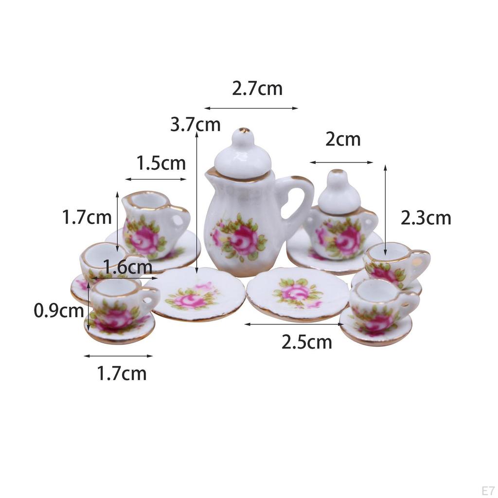 Miniature Tea Set with Teapot And Cups for Home Decor