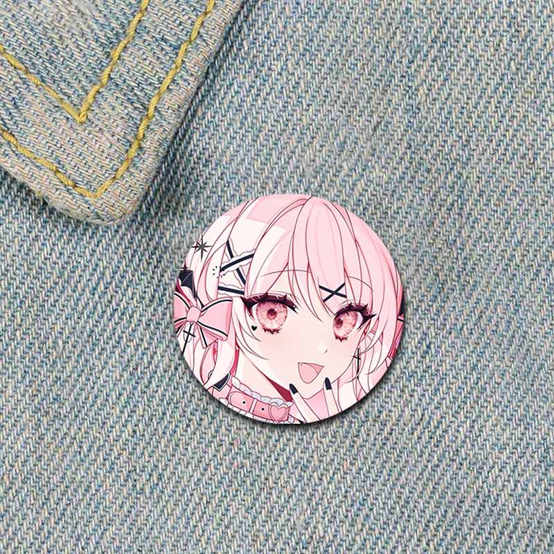 32/44/58mm Cute Project SEKAI Anime Pins Akiyama Mizuki Tinplate Badge DIY Custom Cartoon Girl Brooch Pin for Hat Bag Fans Collection Gifts