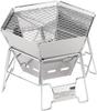 CAPTAIN STAG Bonfire Stand Barbecue Stove Grill Hexa Stainless Steel Fire Grill M Size Stainless Steel Storage Bag Included Silver For 4 People