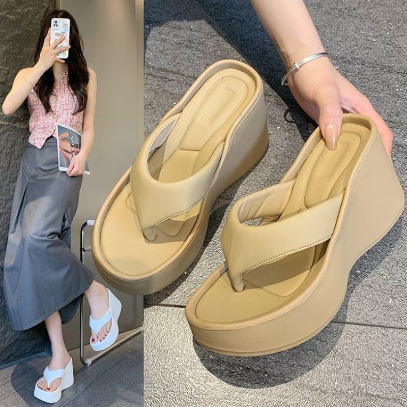 Women's Flip-flops Designer Chunky Slippers Fashion Platform Wedges Slippers Outdoor Non Slip Beach Slippers Summer Women Slides