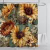 Sunflower Flower Shower Curtain Waterproof Shower Curtain Polyester Fabric 3D Printed Curtain Bathroom Decoration With Hooks