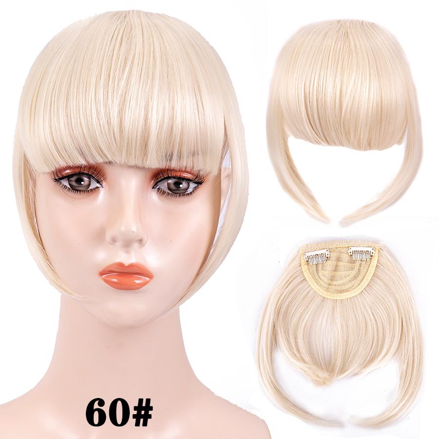 Fringe Bangs Synthetic Hair Extensions Clip In Bangs 6 Inch Short Straight Hairpiece Front Neat Bang Two Side Blonde