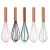 1Pc Silicone Egg Beater Whisk Wooden Handle Kitchen Hand Egg Beater Gadgets Kitchen Tools Baking Accessories