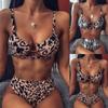 Ladies Split Swimsuit Sexy Bikini Snake Skin Leopard Print Two Piece Swimsuit
