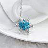 Crystal Snowflake Zircon Flower Pendants Necklace Silver Plated Neckalce Jewelry Accessories