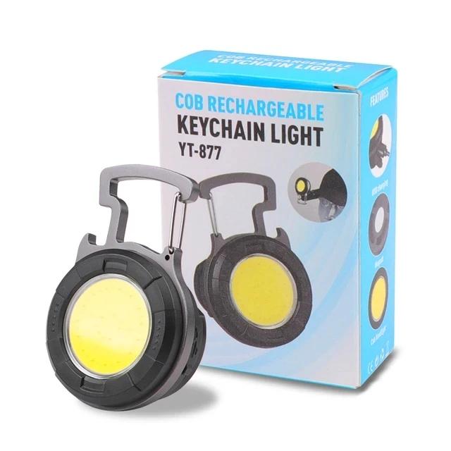 Multifunctional Portable COB Mini Keychain Light Type-c Charging Work Light Maintenance Light Emergency Outdoor Camping Light