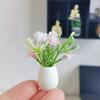 1/12 Dollhouse Mini Flower Potted Plants Model Doll Home Micro Landscape Garden Bonsai Decoration Dolls House Decor Accessories