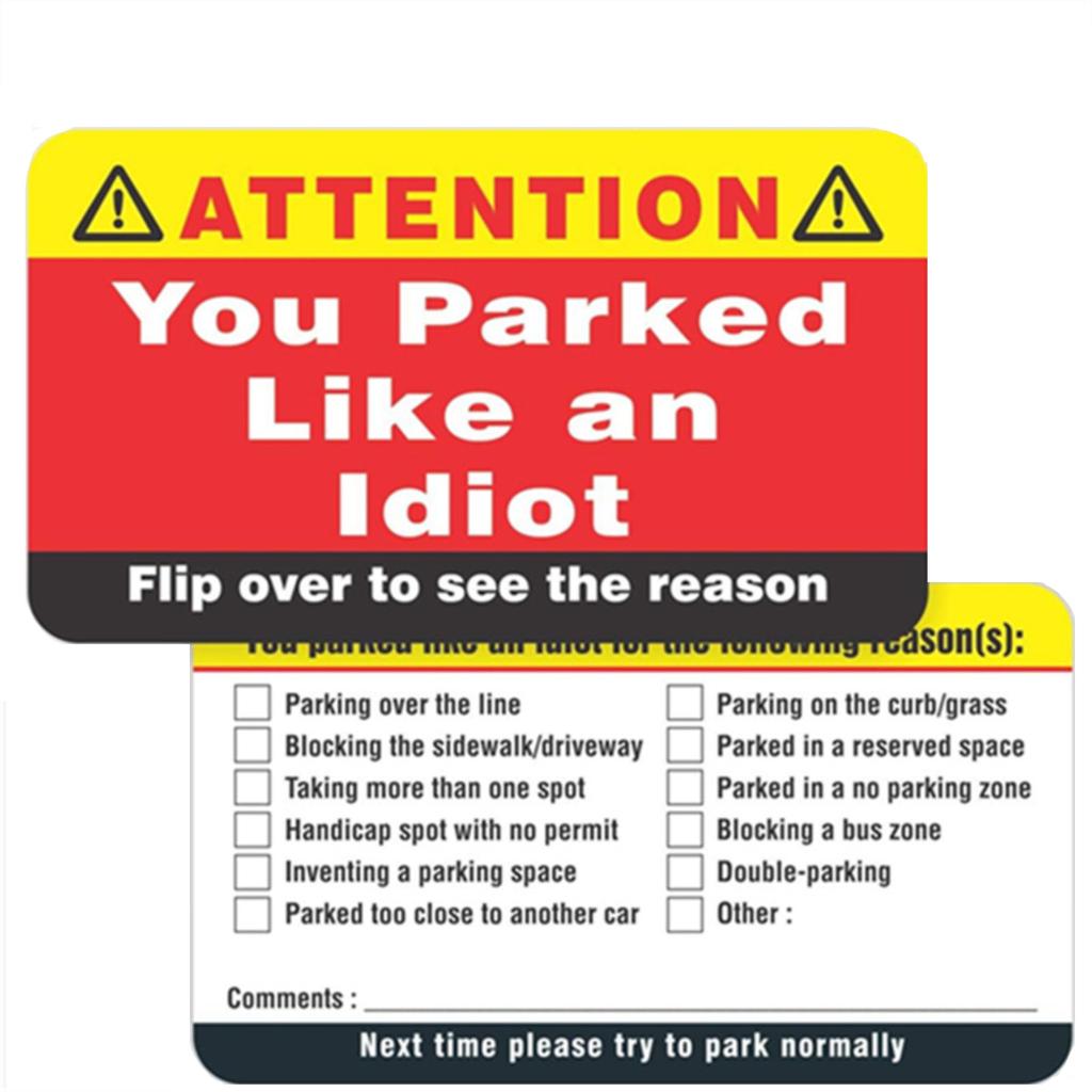 Bad Parking Card, Interesting Parking Label, Parking Card, You Look Like An Sample Parking