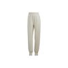 Solid Color Logo Print Elastic Waist Cuffed Sports Pants Women Bottoms White HK2364